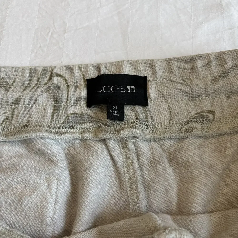 Joe’s Jeans Mens XL Marble Dye French Terry Sweat Shorts Gray Green Drawstring